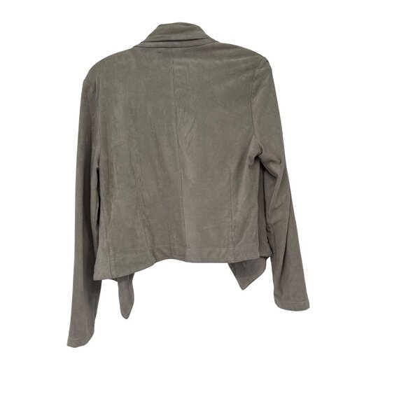Romeo + Juliet Couture Open Front  Jacket size large Gray faux Suede Long Sleeve - Picture 5 of 5